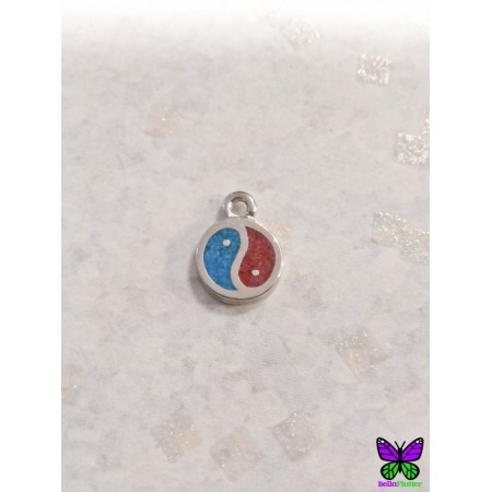 Coral & Turquoise Yin Yang Charm